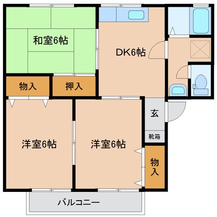 大和八木駅 徒歩9分 2階の物件間取画像